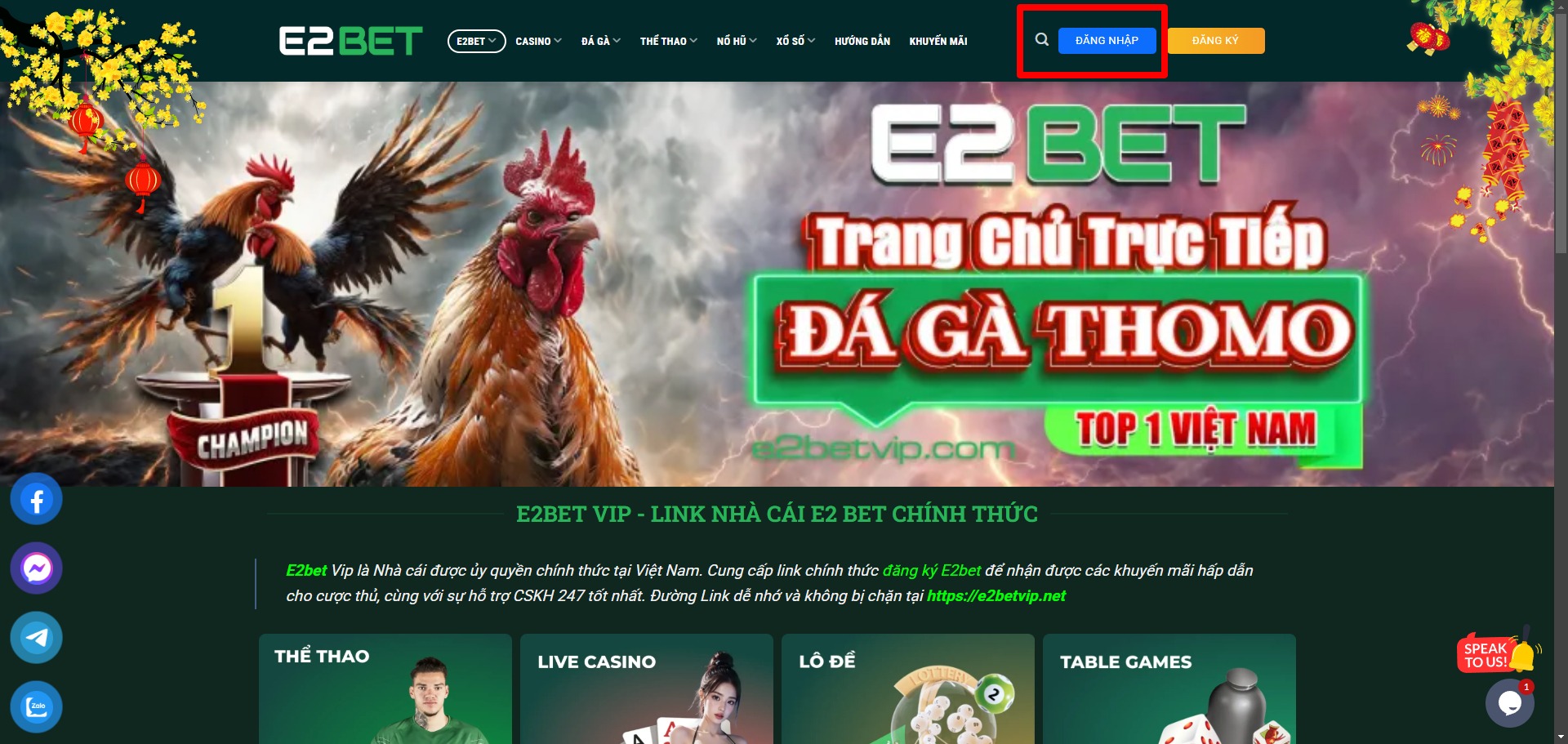 Link đăng nhập E2bet